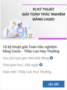 10 KỸ THUẬT GIẢI TOÁN TRẮC NGHIỆM BẰNG CASIO